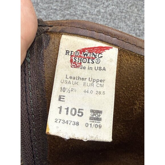 ✅Red Wing 1105 Pecos Work Boots Mens 10.5E Brown Leather ✅Custom Made Side Zip - Picture 2 of 10